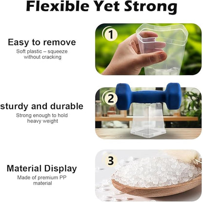 3.3 Inch Clear Nursery Pots with Drainage,90 Pack Square Seedling Pots with Plant Lables,Reusable Seed Starter Pots for Succulents Transplanting Herbs Flowers Tomato Windowsill Gardening