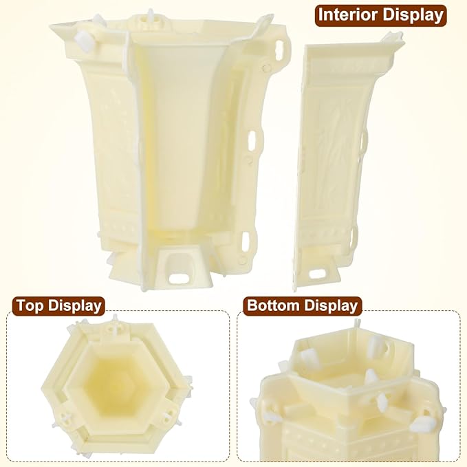 YARNOW DIY Hexagonal Concrete Planter Mold - Durable Thickened Plastic Flower Pot Mold for Crafting, Resin, and Cement Projects