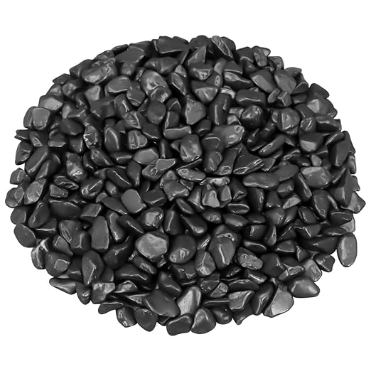 Rocks for Plants,Landscaping Pebbles, River Rocks Decorative Ornamental Pebbles, DIY Smoothed Rocks for Potted Plant Resin Art Vase Fillers Aquarium Gravel Rocks (1, Black, 2 Pounds)