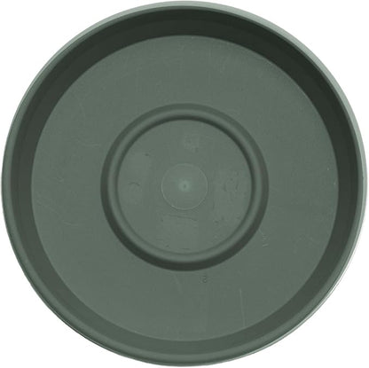 Bloem Terra Resin Saucer Tray: 17.5" Bottom Width - Basil Green - Matte, Durable, Ribbed Bottom, Indoor and Outdoor, Fits 24" Terra Pots