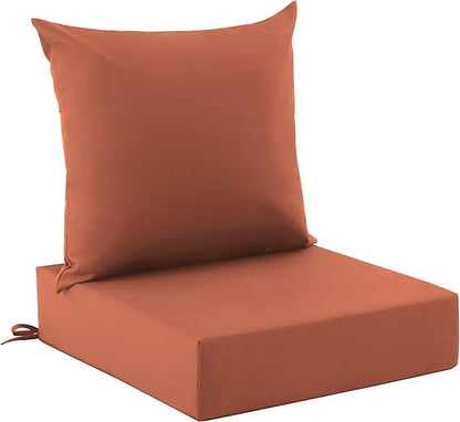 Outdoor Cushions for Patio Furniture, Outdoor Seat Cushion Set 24 x 24 x 4 Inch, Waterproof & Fade Resistant Outdoor Chair Cushions, Deep Patio Chair Cushion with Removable Cover, Spice