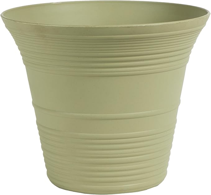The HC Companies Sedona Round Self-Watering Pot - Lightweight Self Care Planter - Plastic Planter for Herbs & More - Durable Plant Pots for Indoor Plants & Outdoor Plants (7" Seafoam, Pack of 1)