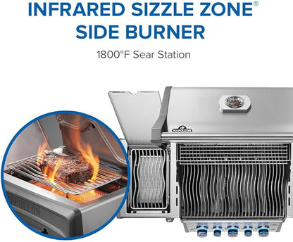 Napoleon Rogue PRO-S 425 Natural Gas Grill with Infrared Side and Rear Burners, Stainless Steel, Durable 5-Burner Precision Cooking