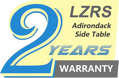 LZRS Round Adirondack Patio Side Table End Table, Outdoor Side Tables for Patio, Backyard,Pool, Indoor Companion, Easy Maintenance & Weather Resistant(Weather Wood)