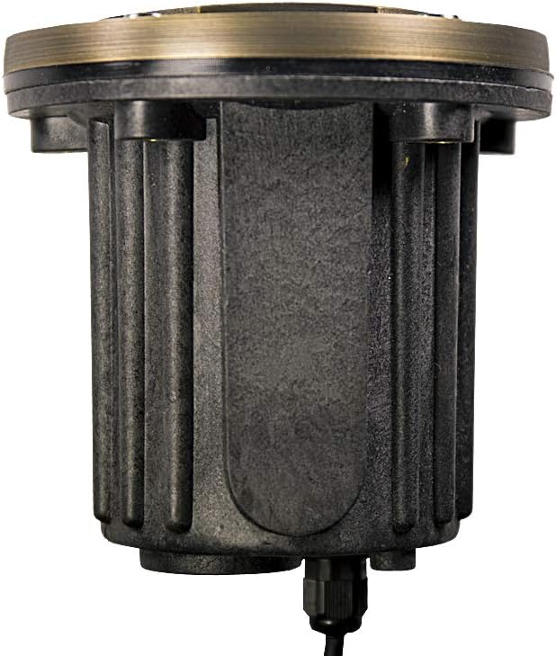 12V Brass In-Ground Well Light (Grated Top) with 5W 2700K Warm White MR16 LED Bulb for Low Voltage Landscape Lighting of Outdoor Pathway, Garden, Shrubs, Columns or Trees