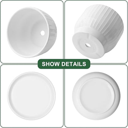 Ceramic Plant Pots,6.7 Inch,Set of 2,Planters with Drainage Hole and Saucer,Flower pots for Indoor Plants,Modern Design(Pure White,2 Pack)