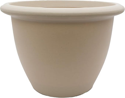 The HC Companies Sevilla Flower Planters - Durable Outdoor & Indoor Planter - Round Lightweight Self Watering Plant Pots for Herbs & More (12" Cottage Stone, Pack of 1)