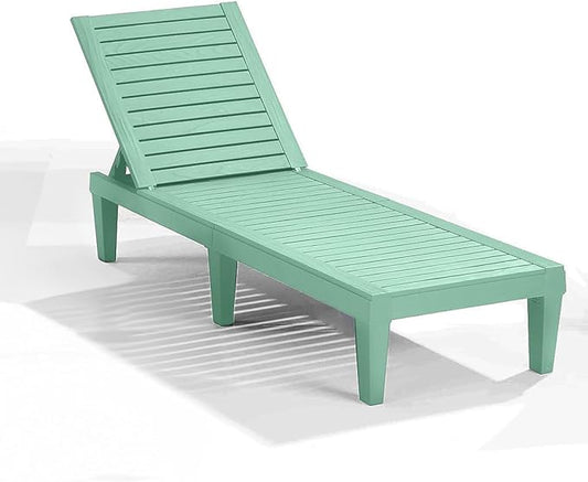 Nestl Sun Tanning Chair - Sage Green Chaise Lounge Chair Outdoor, Lightweight Pool Lounge Chairs, Adjustable 5-Position Reclining Lawn Chair, Waterproof Beach Outdoor Lounge Chairs