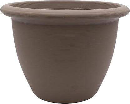 The HC Companies Sevilla Flower Planters - Durable Outdoor & Indoor Planter - Round Lightweight Self Watering Plant Pots for Herbs & More (16" Cappuccino, Pack of 1)