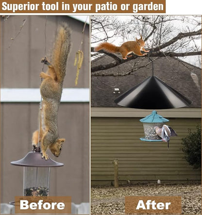 Garbuildman Squirrel Baffle for Bird Feeder Pole, Outside Hanging Mount Bird House Guard for Outdoor Shepherd’s Hook,19 Inch Diameter, 2 Packs