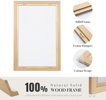 Framed Green and Beige Abstract Wall Art Set of 3, Modern Neutral Canvas Prints Paintings Artwork for Walls, Minimalist Abstract Pictures for Bedroom Dining Room Living Room Wall Decor 16x24 In