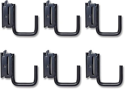 6 Pack 2" E Track J Hooks Heavy Duty Black Steel E-Track Tie Down Accessories for Box Truck, Enclosed Trailer, Garage, Vans, Warehouse, Workshop