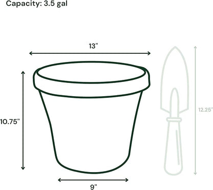 Bloem Terra Pot Planter: 12" - Pebble Stone Beige - Durable Resin Pot, for Indoor and Outdoor Use, Gardening, 3.5 Gallon Capacity, Saucer Sold Separately