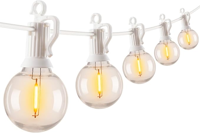 Brightown Outdoor String Lights - 50 Ft Waterproof Connectable Commercial LED Patio Lights with 25 G40 Globe Bulbs, All Weatherproof Hanging Globe Light for Outside Backyard Porch Party Decoration