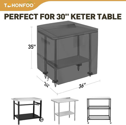 Outdoor Prep Table Cover, 600D Waterproof Patio BBQ Table Cover, Suitable for Outdoor Dining Table, Stainless Steel Metal Grill Table, BBQ Grill Cart, 36" x 24" x 35"