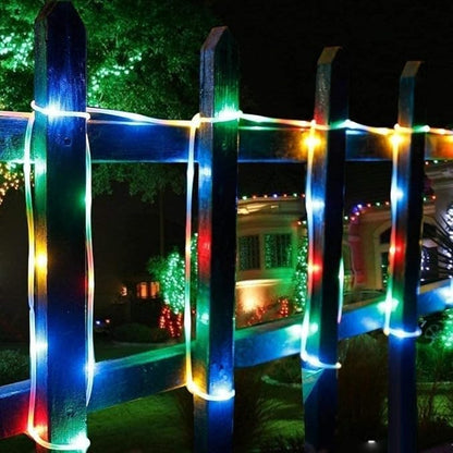 LairtPOW Solar Rope Lights 39FT IP65 Waterproof Outdoor Lights LED Copper Fairy String Tube Lights for Party Garden Yard Home Wedding Christmas Halloween Holiday Tree Decoration Lighting(Multi Color)