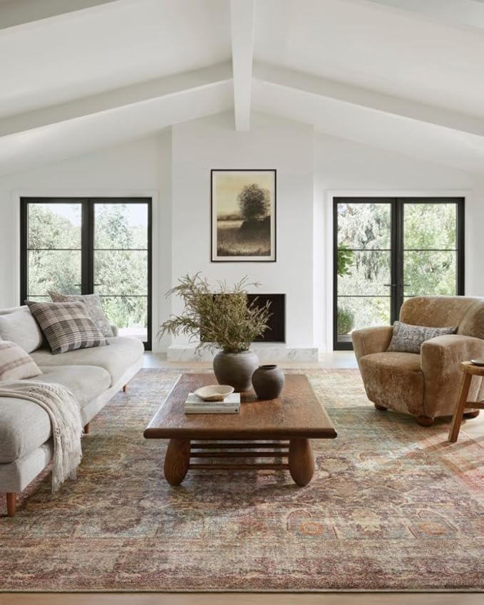 Loloi Amber Lewis Georgie Collection GER-03 Jade/Sunset 3'-9" x 5'-6", .19" Pile Height, Accent Rug