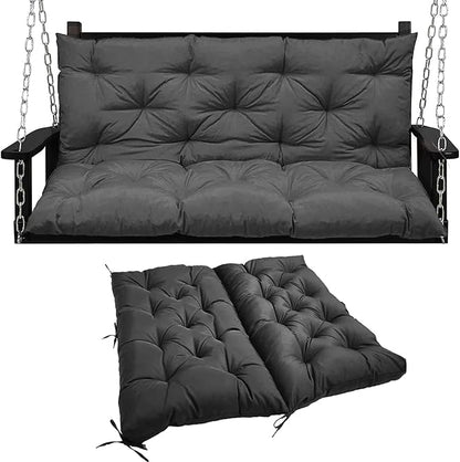 Swing Replacement Seat Cushions, 2-3 Seater Bench Cushions for Outdoor Furnitur with Backrest, Garden Recliner Seat Cushions Waterproof Sofa Pads (Dark Gray, 71x40in)