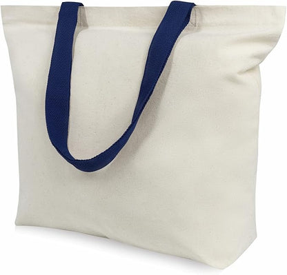 TOPDesign 6-Pack Canvas Tote Bags with Magnetic Snap, Reusable Grocery Shopping Bags, DIY Your Creative Designs