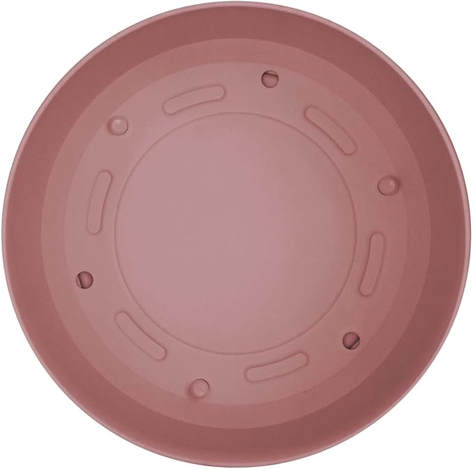 Bloem Mathers 6" Dusty Rose Round Modern Resin Garden Planter Pot with Drainage Holes and Removable Saucer Tray Included