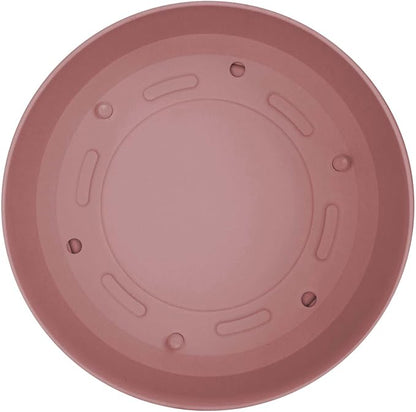 Bloem Mathers 6" Dusty Rose Round Modern Resin Garden Planter Pot with Drainage Holes and Removable Saucer Tray Included