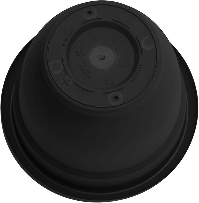 Bloem Ariana 10" Black Round Self-Watering Resin Planter Pot - Rolled Rim Indoor and Outdoor Gardening Planter