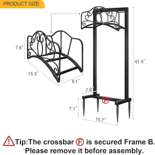 Garden Hose Holder -Upgraded Hose Holder Holds,Freestanding Heavy Duty Hose Hanger,Sturdy Hose Stand and Hose Storage for Lawn & Yard,Black(Butterfly-Style)