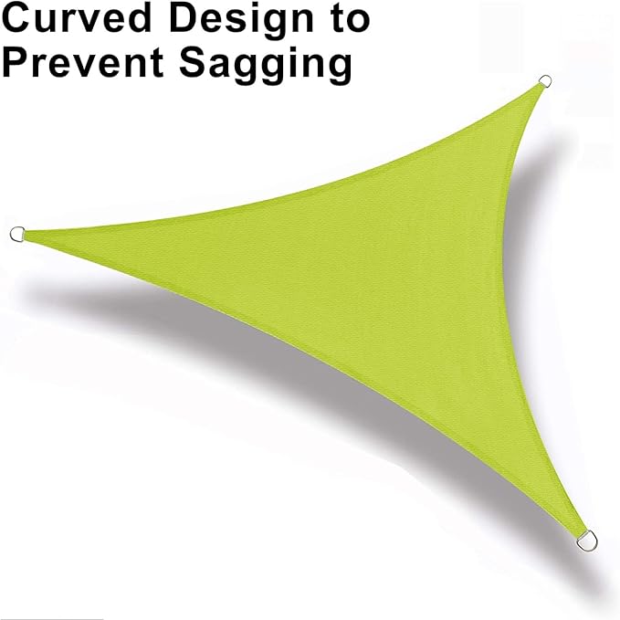 LOVE STORY 16' x 16' x 16' Triangle Lemon Green Sun Shade Sail Canopy UV Block for Outdoor Patio Garden Backyard