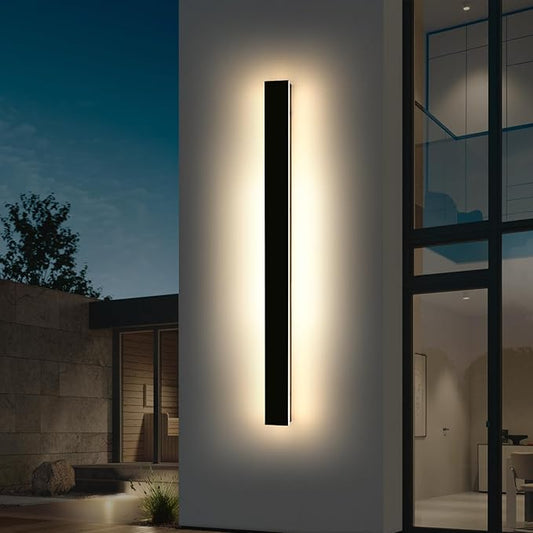 Mikeru 59inch Long LED Wall Light, 3000k Exterior Wall Sconces, Acrylic Invisible Exterior Wall Light for Porch Modern Outdoor Wall Mount Lighting for House Courtyard Balcony Porch Patio Garage
