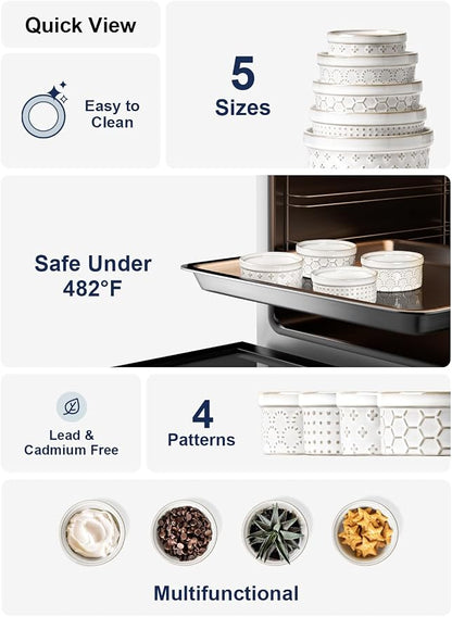 LE TAUCI Ramekins 2 oz Oven Safe, Sauce Dip Bowls for Charcuterie Boards, Small Sauce Bowl, Ceramic Baking Dishes for Creme Brulee - 3 inch, Set of 4, Arctic White