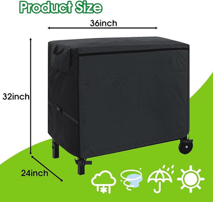 Outdoor Prep Table Cover, 36 Inch Heavy Duty Waterproof Cover for Patio, Grill Cart, BBQ Food Prep Table, Compatible with Keter Unity Small Portable Table & Storage Cabinet(36"L*24"W*32"H)