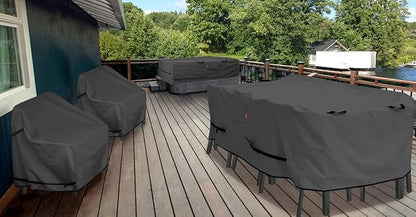 Porch Shield Patio Table Cover - Waterproof Outdoor Dining Table and Chairs Furniture Set Cover Square - 76 x 76 inch, Black