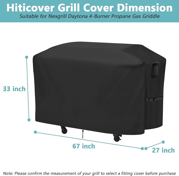 Grill Cover for Nexgrill Daytona 720-1116 4-Burner Propane Gas Griddle, Waterproof Outdoor BBQ Griddle Cover for Daytona 720-1138 Pro 5 Burner NitroGuard Gas Grill
