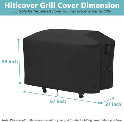 Grill Cover for Nexgrill Daytona 720-1116 4-Burner Propane Gas Griddle, Waterproof Outdoor BBQ Griddle Cover for Daytona 720-1138 Pro 5 Burner NitroGuard Gas Grill