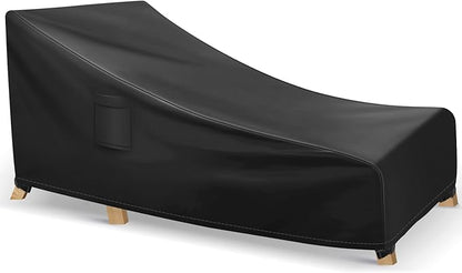 Chaise Lounge Covers Outdoor Waterproof, Heavy Duty Patio Furniture Covers, Fits up to 78L x 34W x 32H inches, 1 Pack, Black