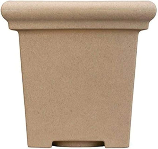 The HC Companies Terrazzo Square Plant Pot w/Drainage - Classic Planters for Outdoor Plants & Indoor Plants - Large UV-Resistant Plastic Pots for Plants (20”, Sandstone, Pack of 1)