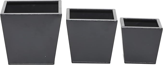 CosmoLiving by Cosmopolitan Metal Indoor Outdoor Planter, Set of 3 7", 6", 5"H, Dark Gray