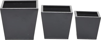 CosmoLiving by Cosmopolitan Metal Indoor Outdoor Planter, Set of 3 7", 6", 5"H, Dark Gray