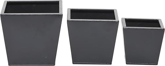 CosmoLiving by Cosmopolitan Metal Indoor Outdoor Planter, Set of 3 7", 6", 5"H, Dark Gray