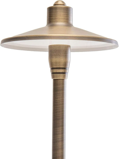 G2 12V Brass Path Light (24" Tall) with 3W 2700K Warm White G4 LED Bulb for Low Voltage Landscape Lighting on Outdoor Pathway, Walkway, Garden, Driveway or Patio