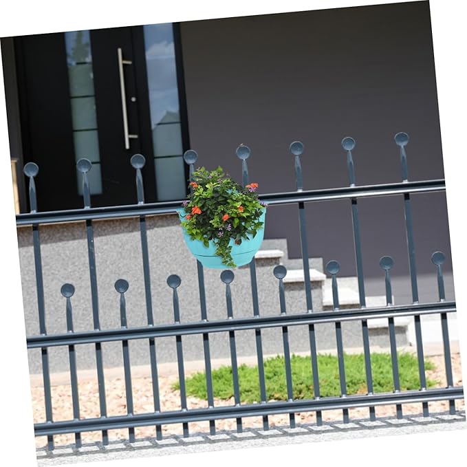 BESPORTBLE Wall Hanging Half Planter Pot Flower Container Drainage for Indoor and Outdoor Use Space-Saving Floral Decoration for Balcony and Garden