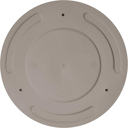 Bloem Mathers 12" Pebble Stone Round Modern Resin Garden Planter Pot with Drainage Holes and Removable Saucer Tray Included