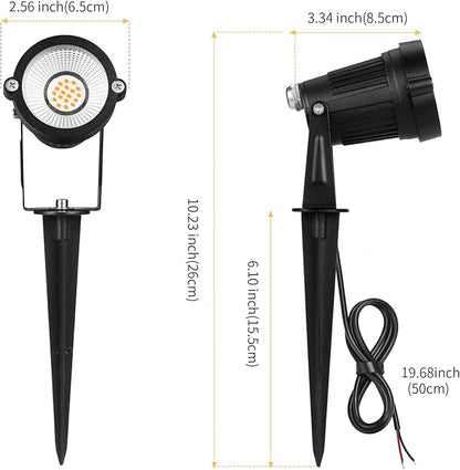 REEGOLD Low Voltage Landscape Lights Outdoor: 7W 700LM LED Landscape Lighting with Connectors for Tree Garden Yard Pathway | 12V 24V Warm White 2700K Spotlights | IP65 Waterproof | 6 Pack
