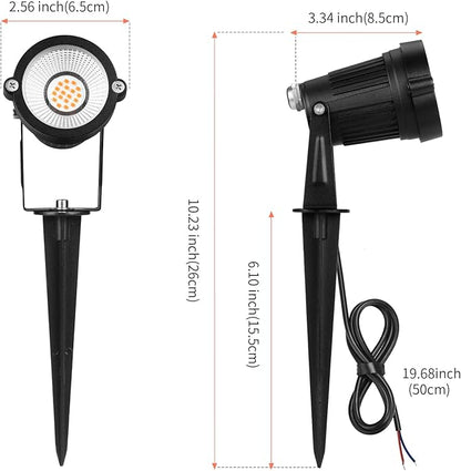 REEGOLD Low Voltage Landscape Lights Outdoor: 7W 700LM LED Landscape Lighting with Connectors for Tree Garden Yard Pathway | 12V 24V Warm White 2700K Spotlights | IP65 Waterproof | 12 Pack