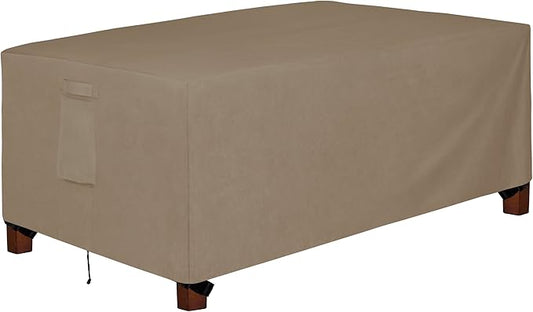 Easy-Going 600D Heavy Duty Rectangular Table Cover UV Resistant and Waterproof Outdoor Lawn Patio Furniture Cover (84" Lx44 Wx23 H, Camel)
