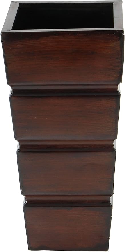 Deco 79 Metal Indoor Outdoor Planter Light Weight Large Planter Pot with Tapered Base and Fluted Design, Set of 3 Planters 31", 25", 20"H, Brown