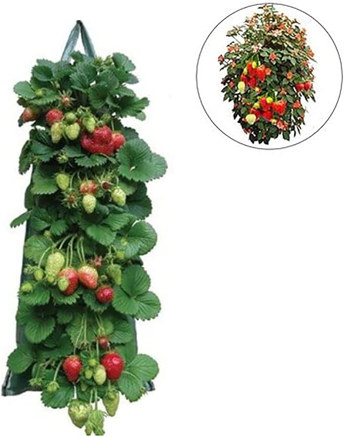 2024 Hanging Strawberry and Tomato Planter Bags - Upside-Down Patio Garden Grow Bags With Handle for Outdoor Flower Planting (5)