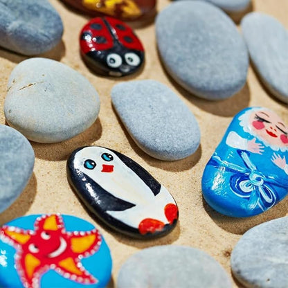 PGN 120 Large River Rocks for Painting - Stimulate Your Children’s Creativity with Our Painting Rocks for Kids - Flat and Smooth - Fun & Engaging Rock Painting with The Family - 2-4 Inches