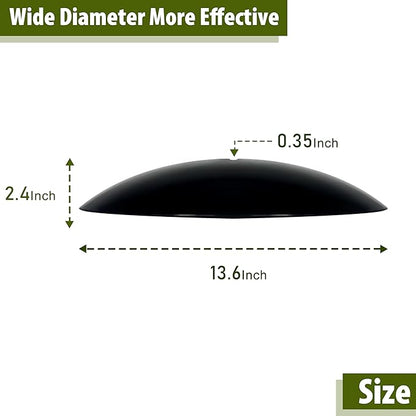 13" Bird Feeder Rain Guard, Hummingbird Feeders Shade Dome Cover, Hanging Baffle for Bird Feeder Pole,Smart Birds Feeder Umbrella (Black), 1 Pack