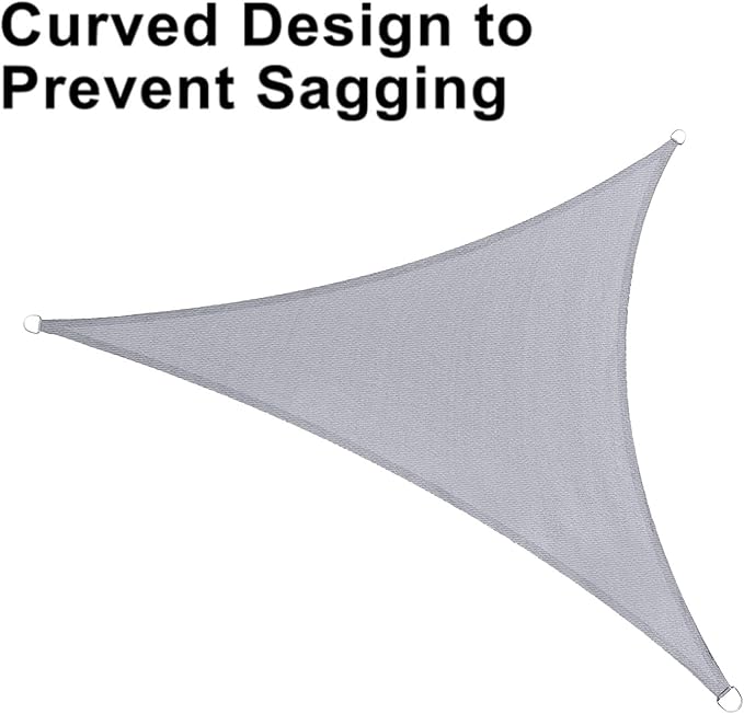 LOVE STORY Custom Size 12'x15'x19.2' Silver Grey Sun Shade Sail Triangle Sunshade Fabric Awning Canopy for Patio Backyard Carport Pergola (Customized)